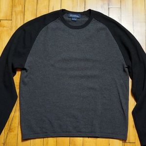 BROOKS BROTHERS Pullover Sweater Mens Size XL Red Italian Merino Wool Crew Neck